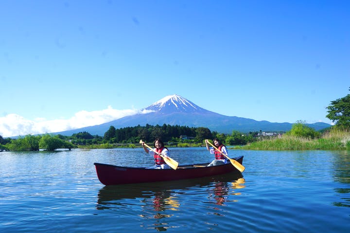 獨木舟划槳體驗，富士山河口湖極致美景